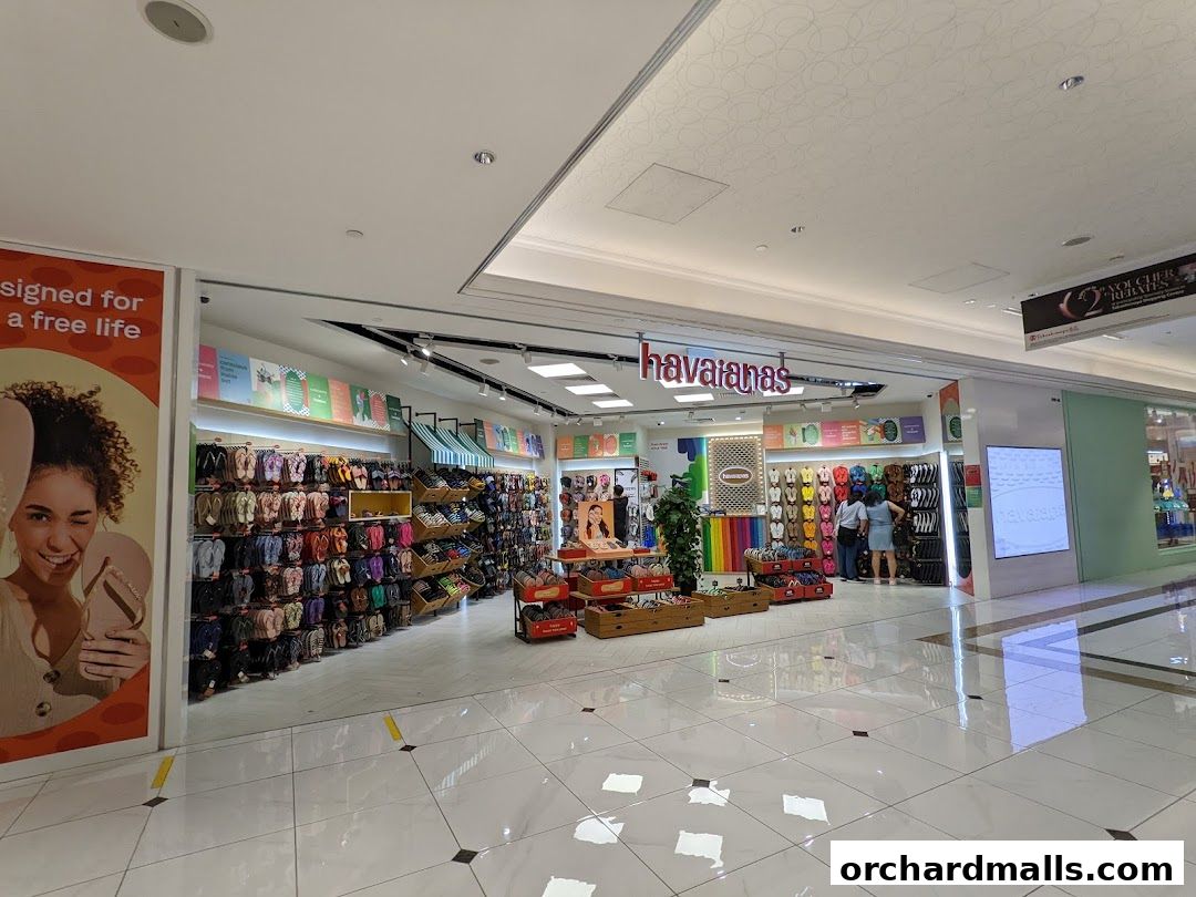 Havaianas store interior showcasing a wide variety of colorful flip-flops and sandals.