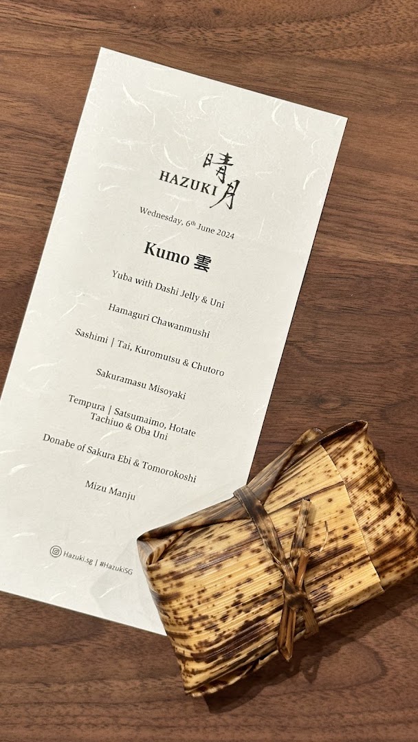 Menu page for Hazuki