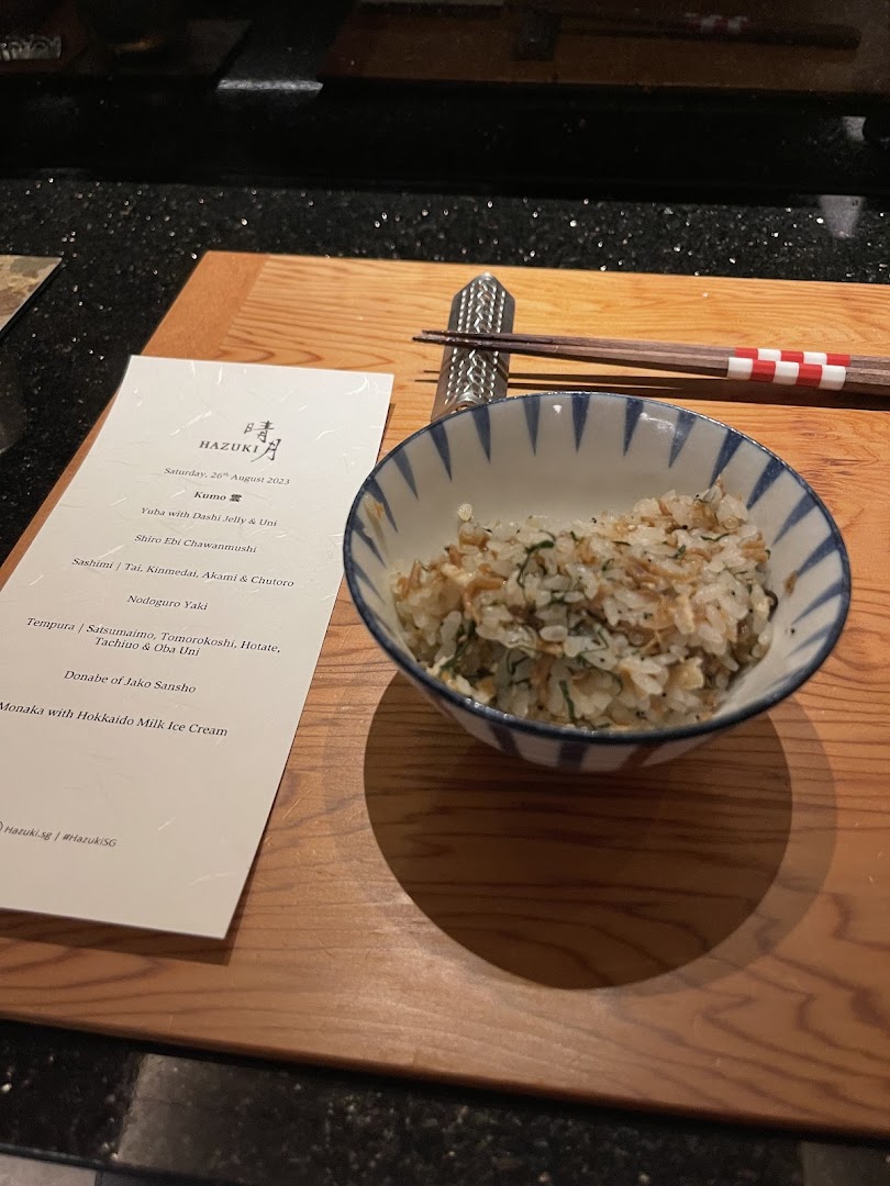 Menu page for Hazuki