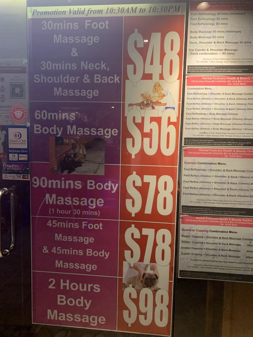 Menu page for Herbal Footcare