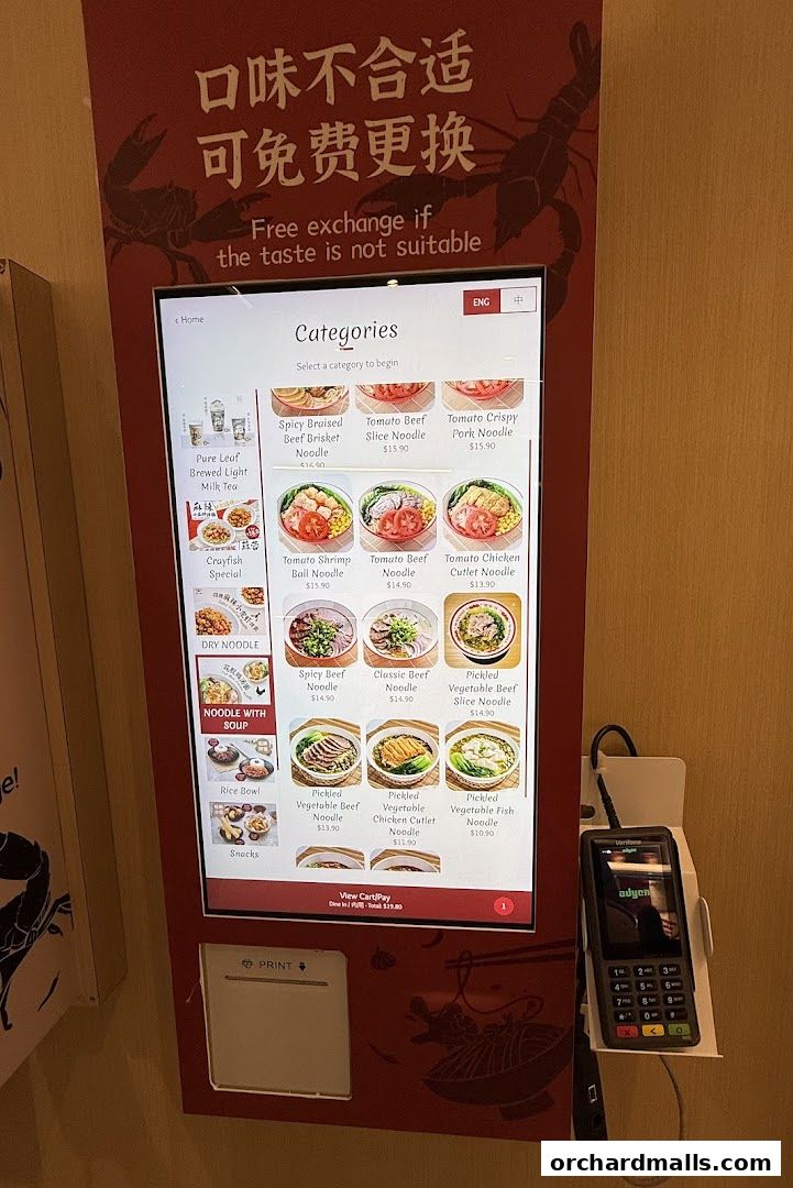 Menu page for Hi Noodle