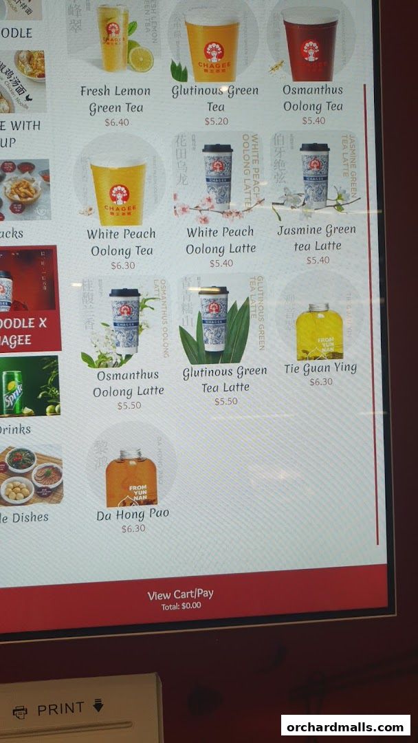 Menu page for Hi Noodle