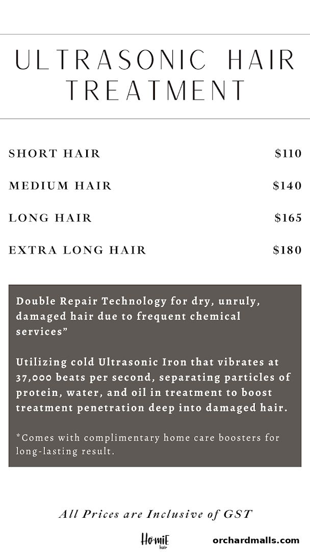 Menu page for Homie Hair