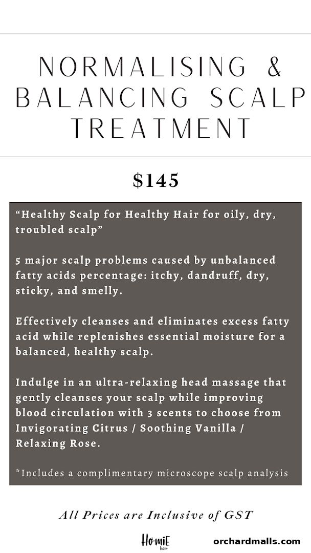 Menu page for Homie Hair