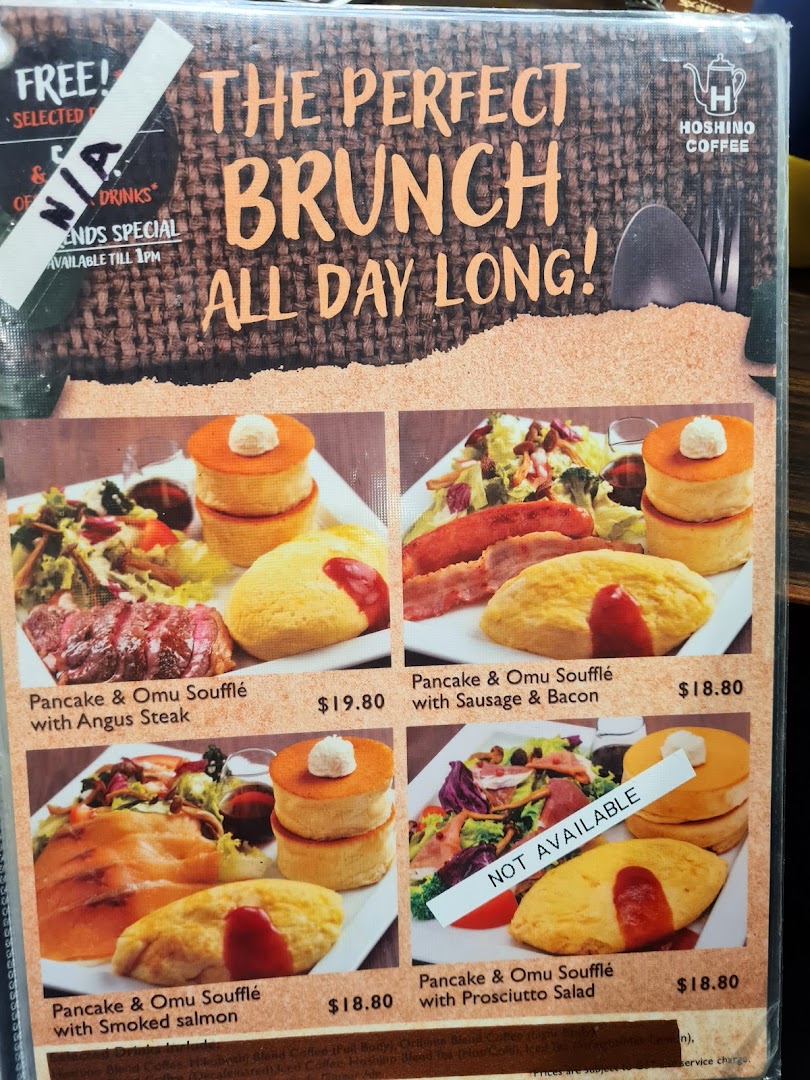 Menu page for Hoshino Coffee  ION Orchard