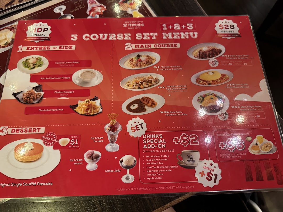 Menu page for Hoshino Coffee  ION Orchard
