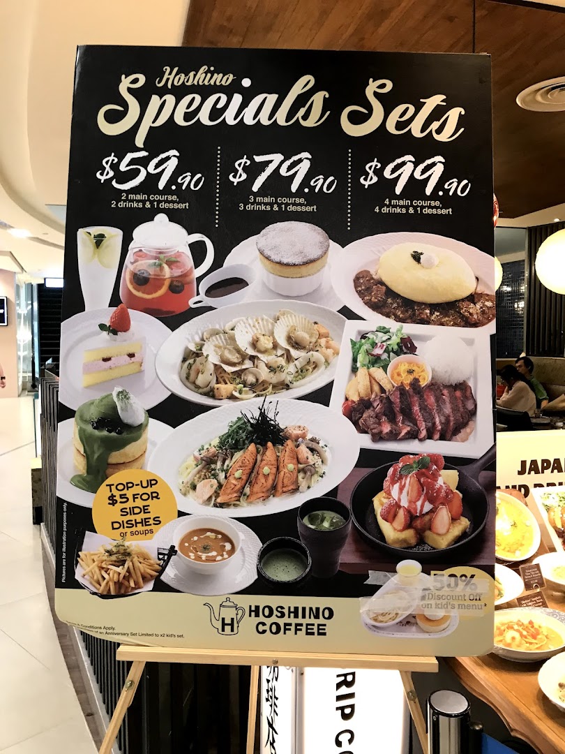 Menu page for Hoshino Coffee  ION Orchard