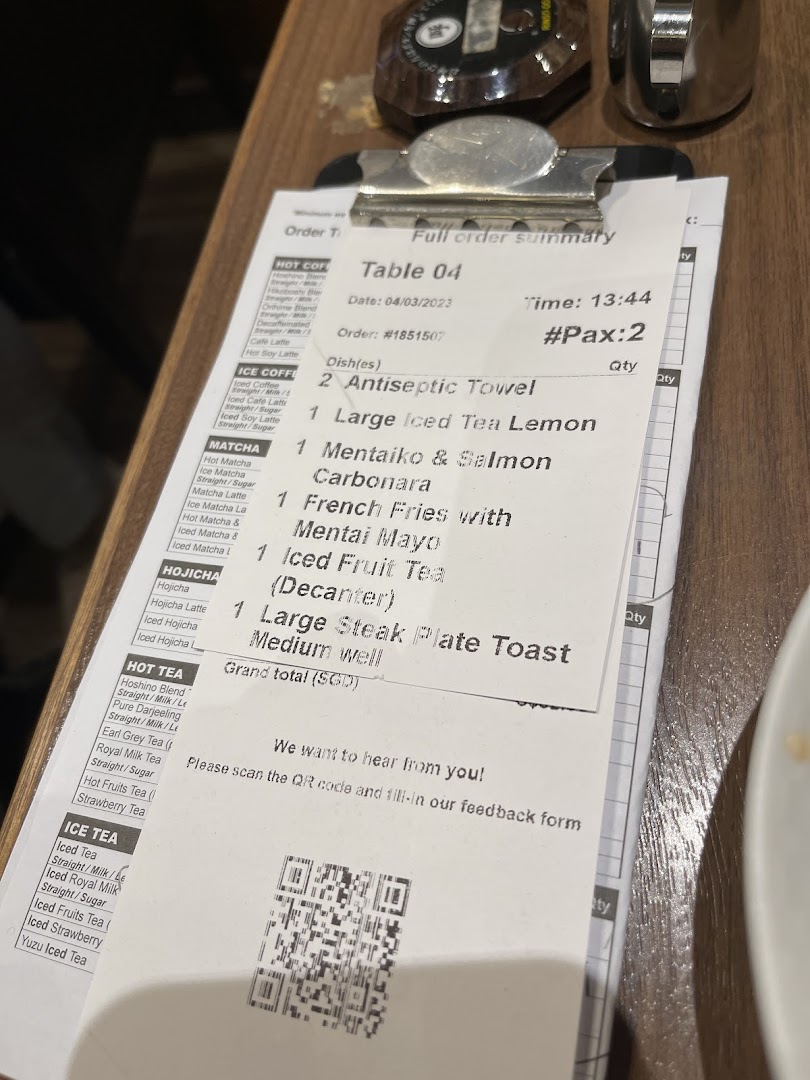 Menu page for Hoshino Coffee  ION Orchard