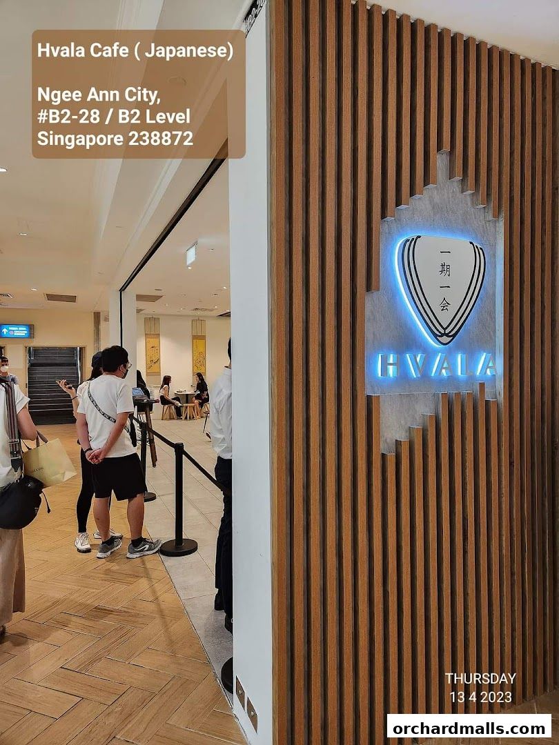 The entrance to Hvala Cafe, a Japanese establishment in Ngee Ann City.