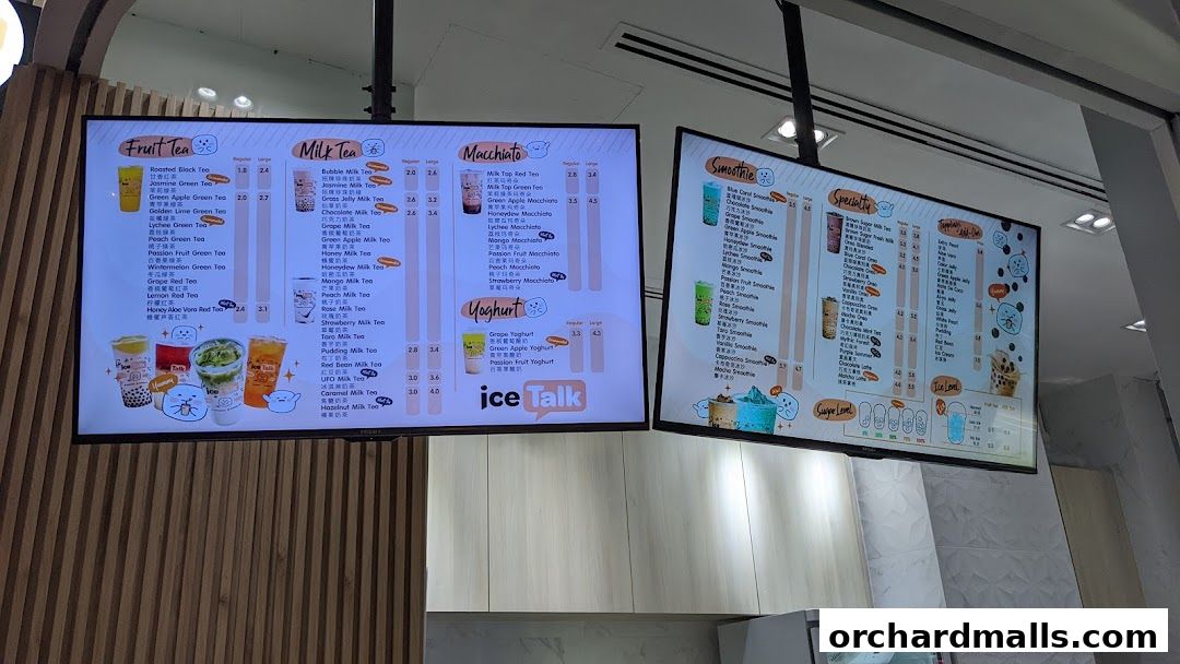 Menu page for iceTalk Signature Tea