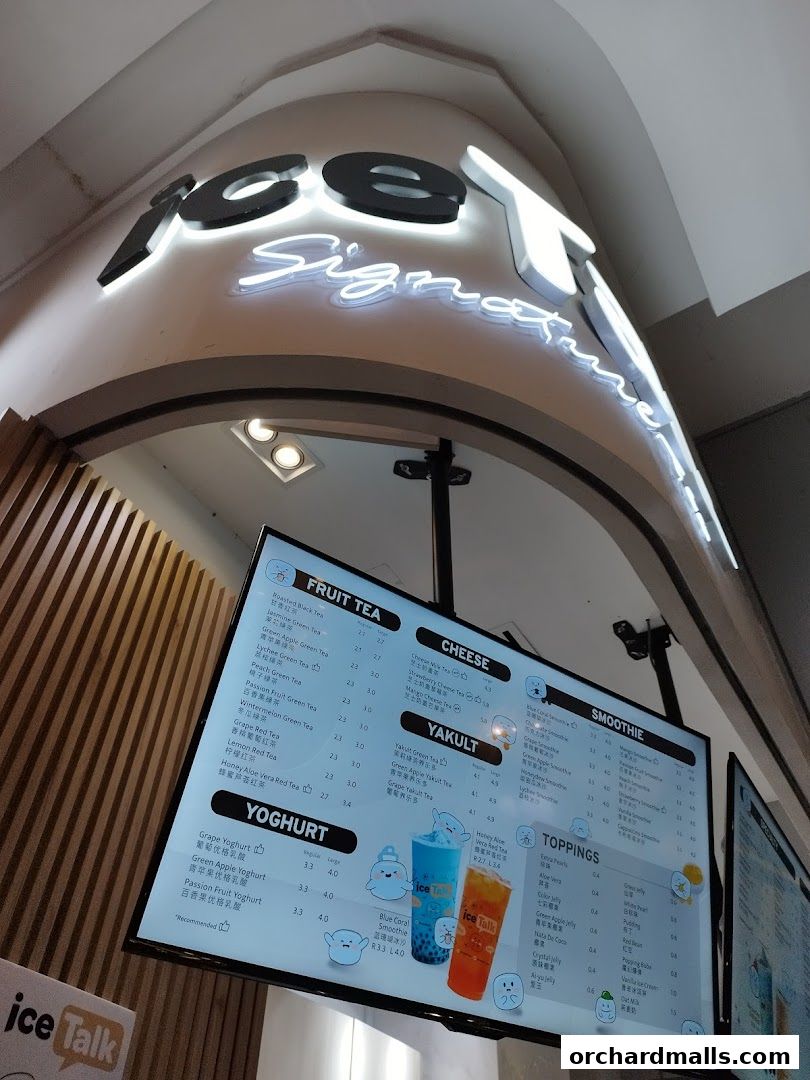 Menu page for iceTalk Signature Tea