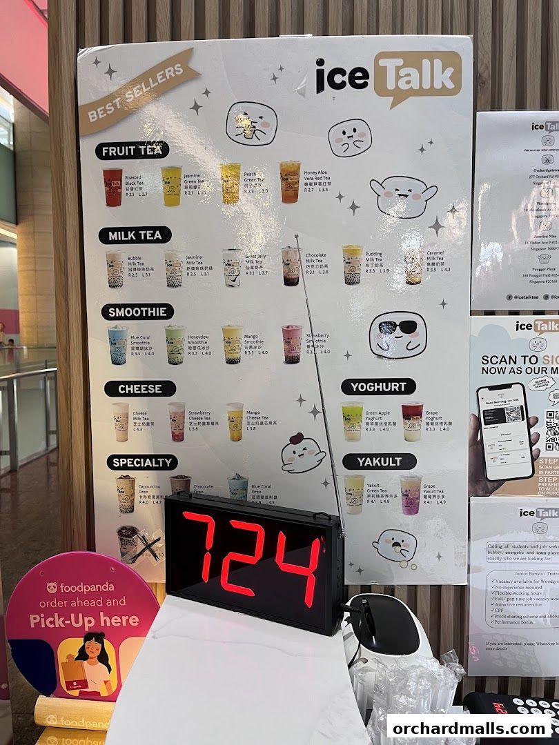 Menu page for iceTalk Signature Tea