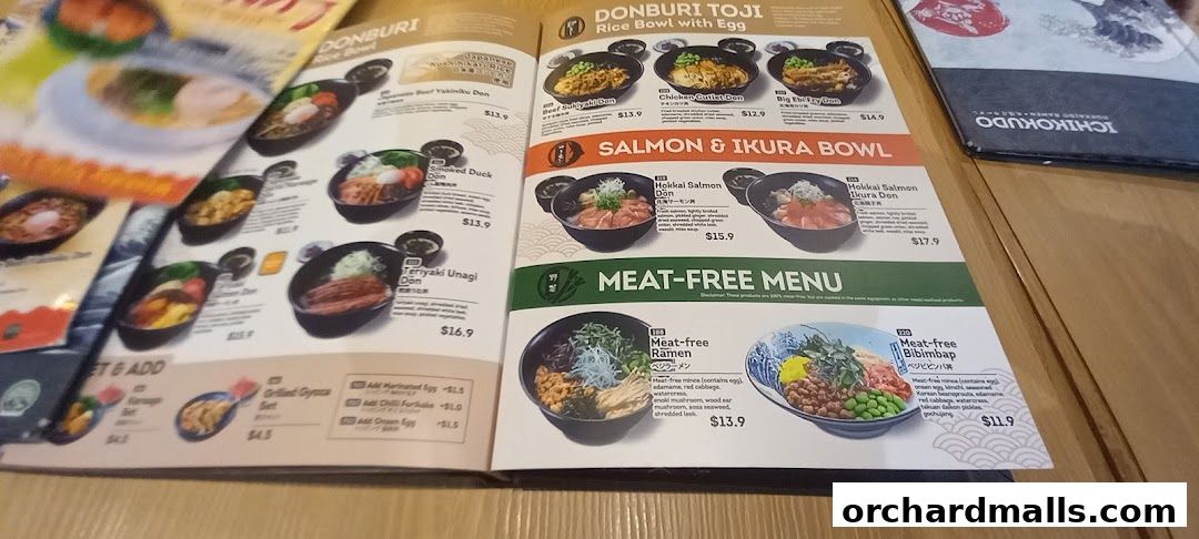 Menu page for Ichikokudo Hokkaido Ramen