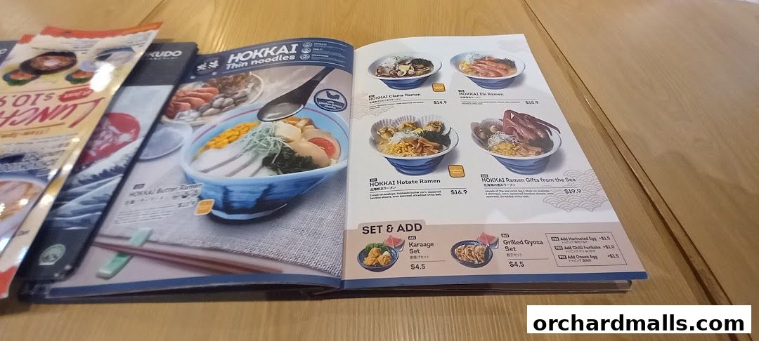 Menu page for Ichikokudo Hokkaido Ramen