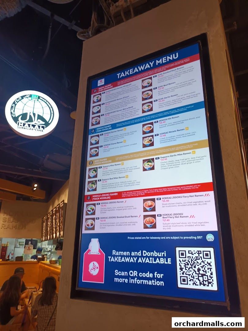 Menu page for Ichikokudo Hokkaido Ramen