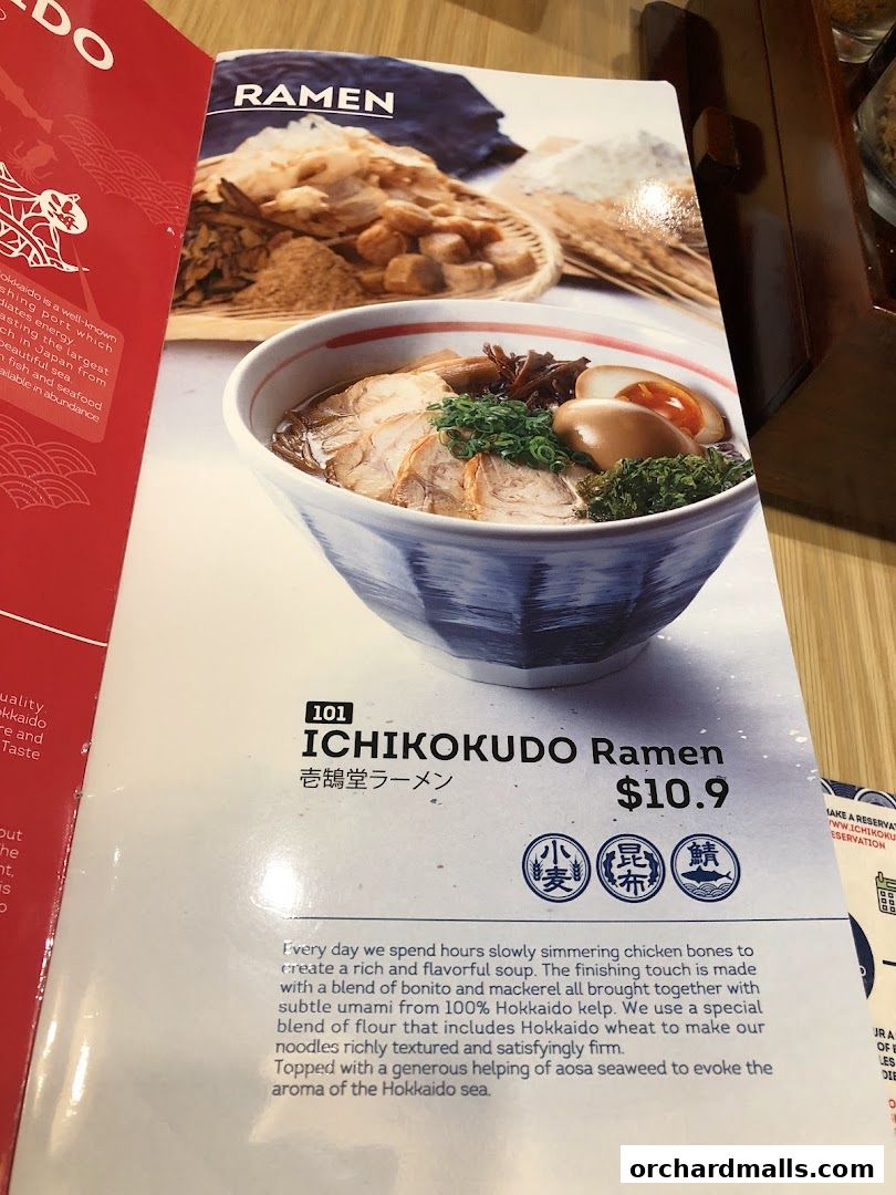 Menu page for Ichikokudo Hokkaido Ramen