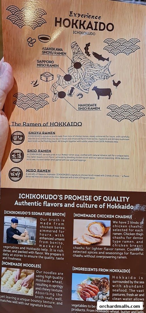 Menu page for Ichikokudo Hokkaido Ramen