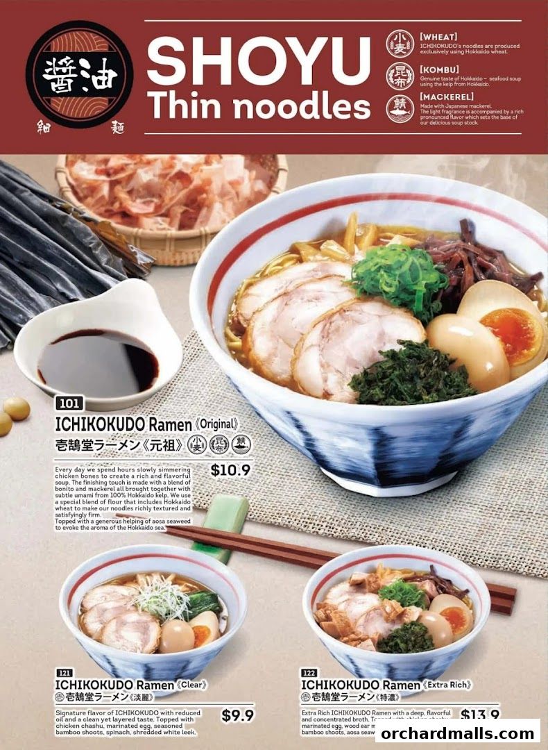 Menu page for Ichikokudo Hokkaido Ramen