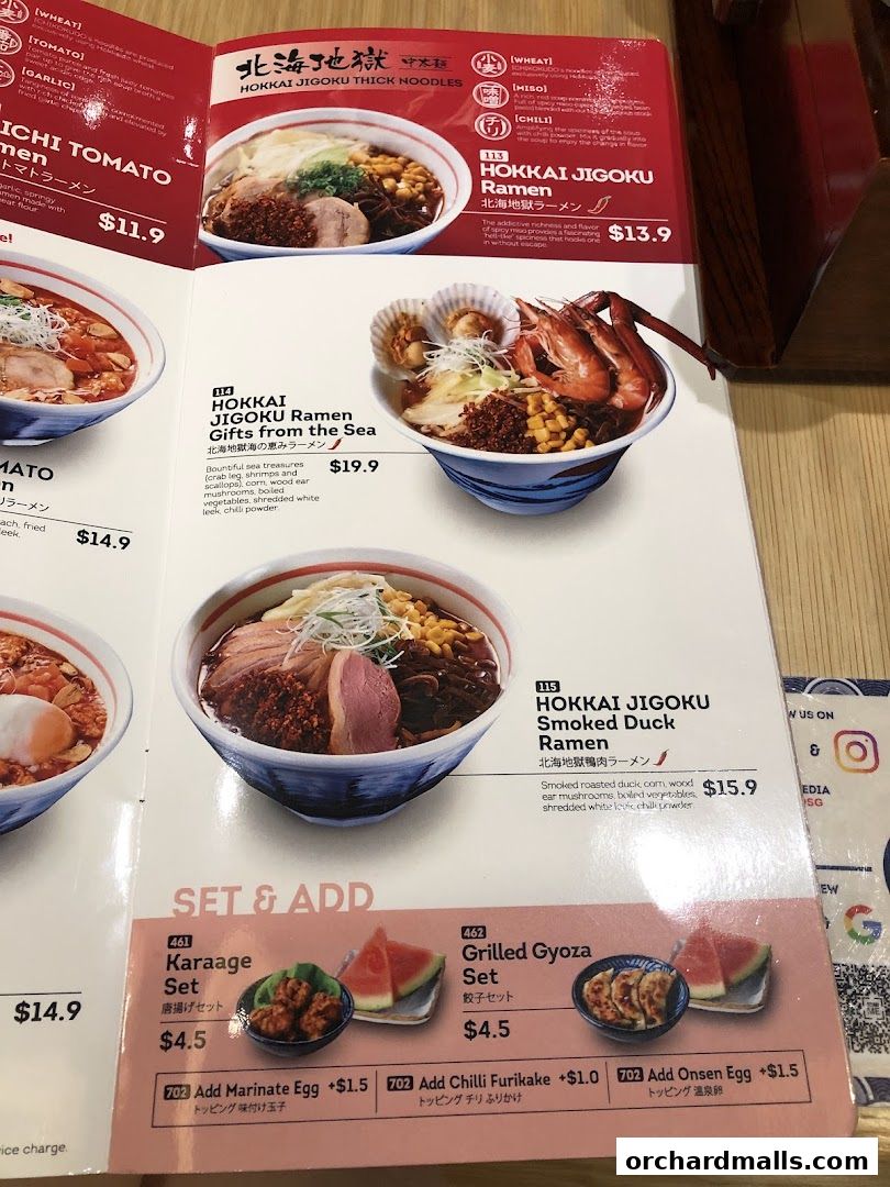 Menu page for Ichikokudo Hokkaido Ramen