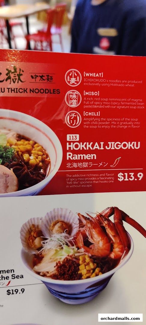 Menu page for Ichikokudo Hokkaido Ramen