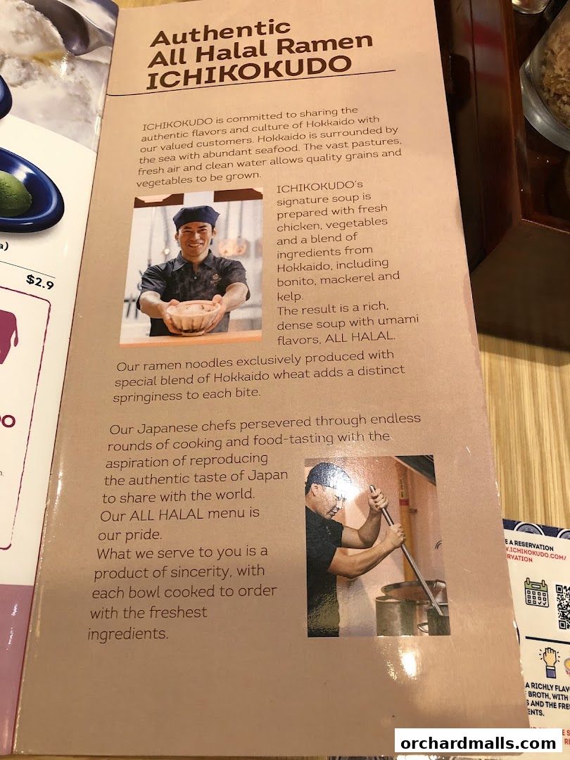 Menu page for Ichikokudo Hokkaido Ramen