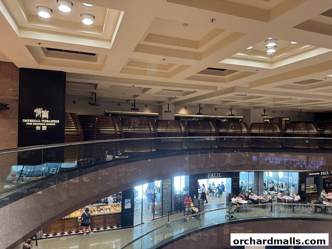 Interior view of a shopping mall showing the entrance to Imperial Treasure Fine Shanghai Cuisine.