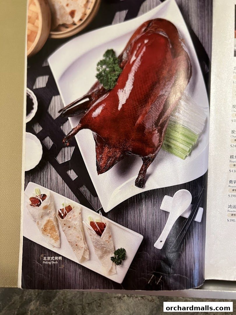 Menu page for Imperial Treasure Super Peking Duck
