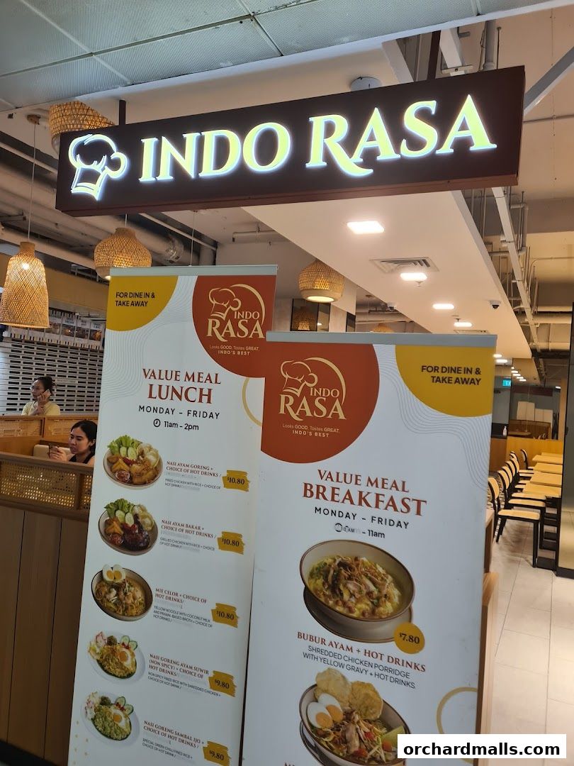 Menu page for Indo Rasa Singapore