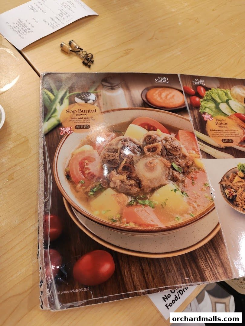 Menu page for Indo Rasa Singapore