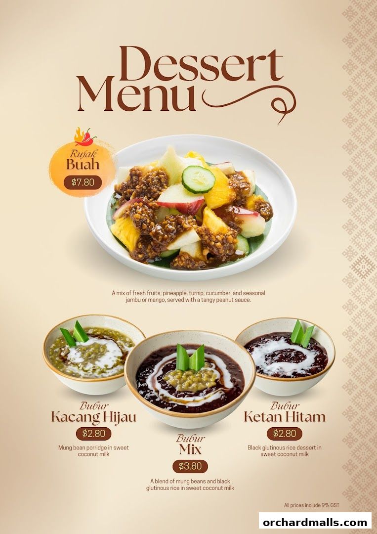 Menu page for Indo Rasa Singapore