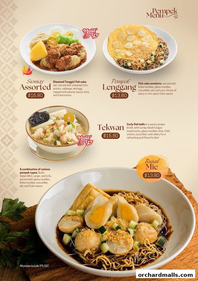Menu page for Indo Rasa Singapore