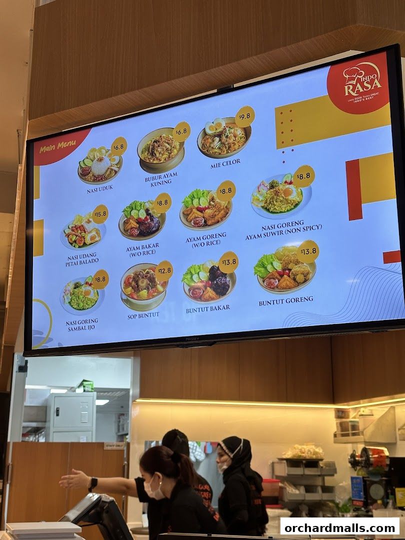 Menu page for Indo Rasa Singapore
