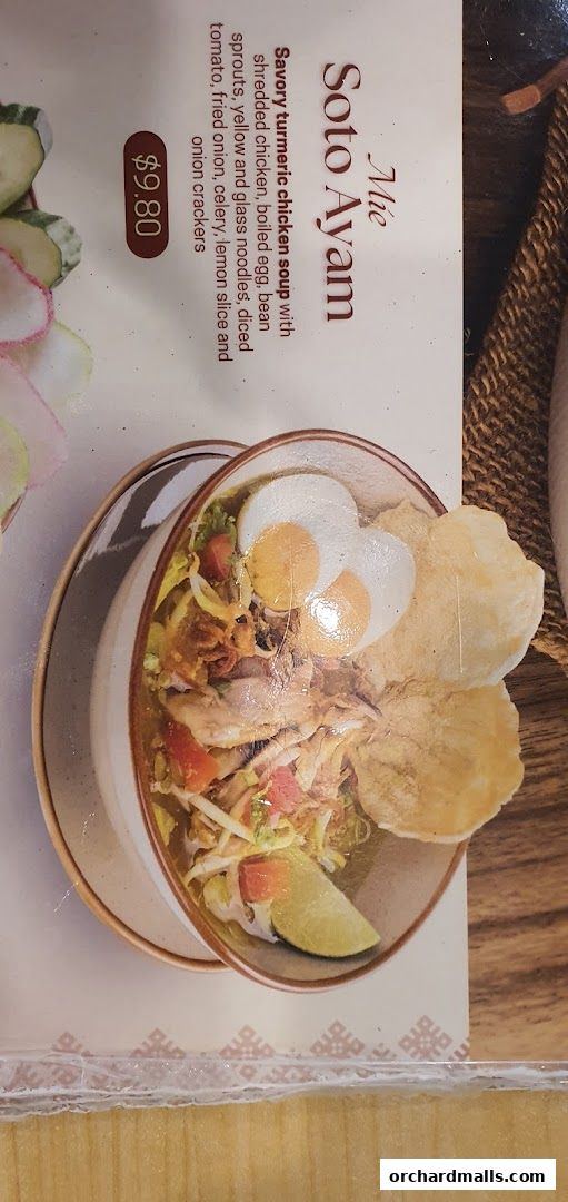 Menu page for Indo Rasa Singapore