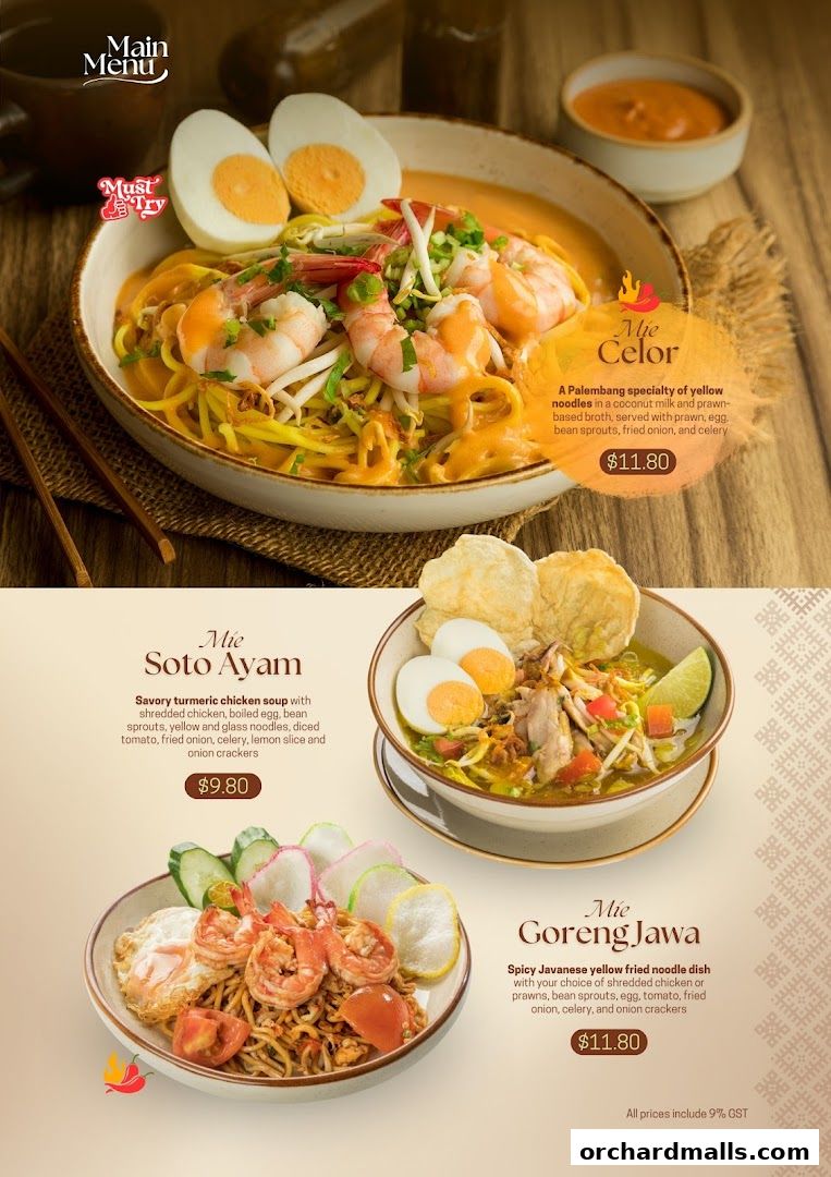 Menu page for Indo Rasa Singapore