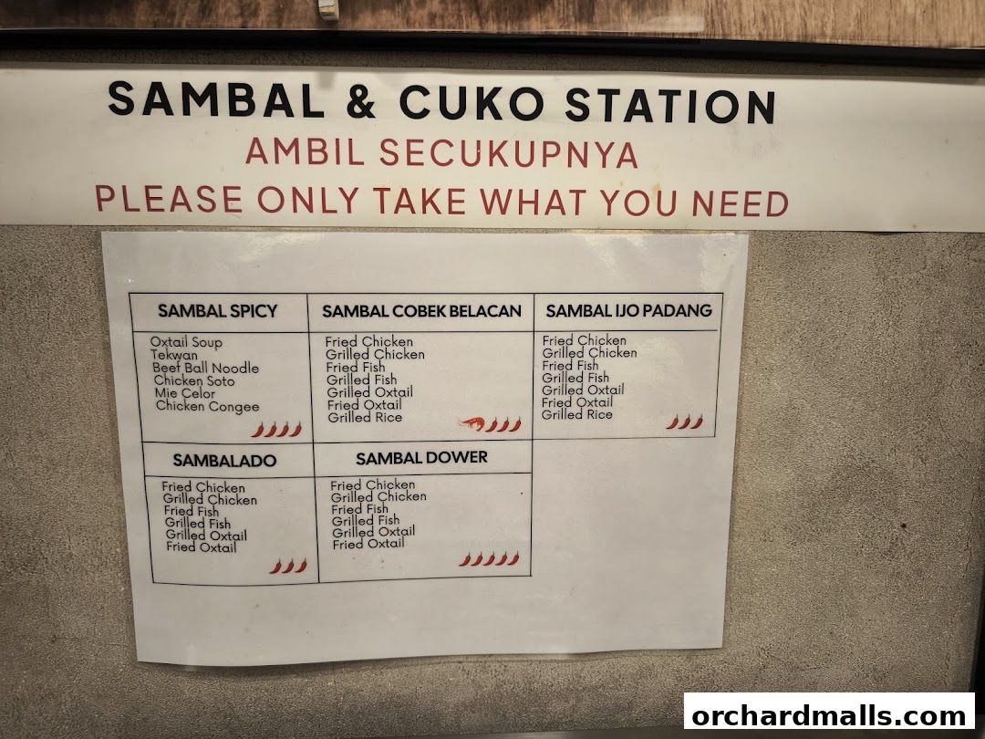 Menu page for Indo Rasa Singapore