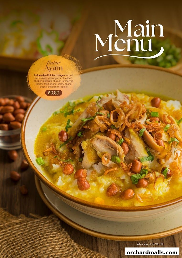 Menu page for Indo Rasa Singapore