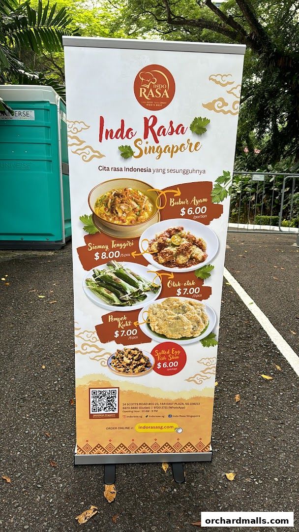 Menu page for Indo Rasa Singapore