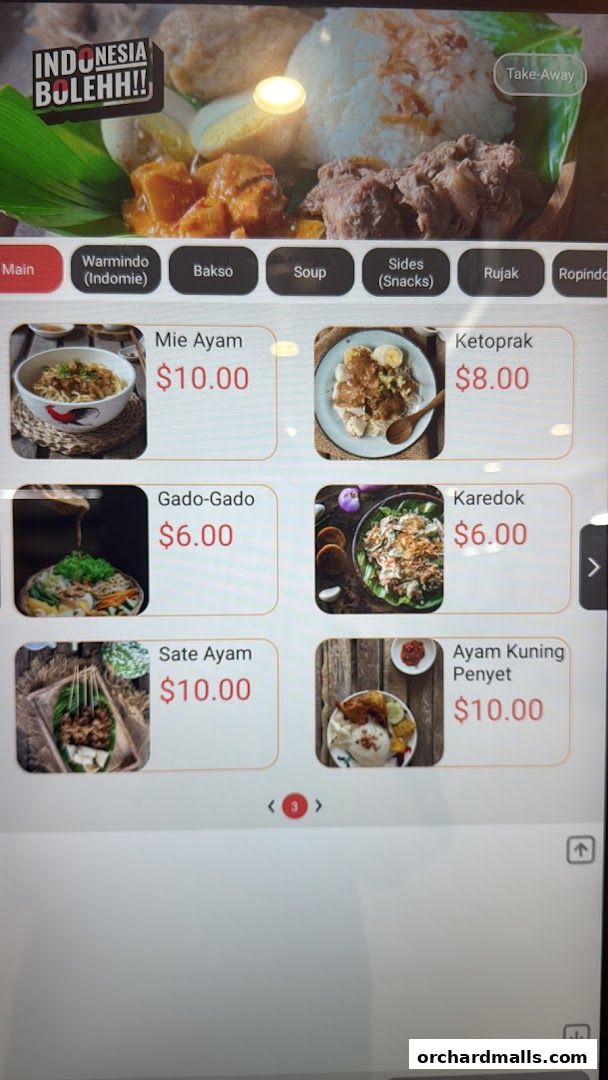 Menu page for INDONESIA BOLEH