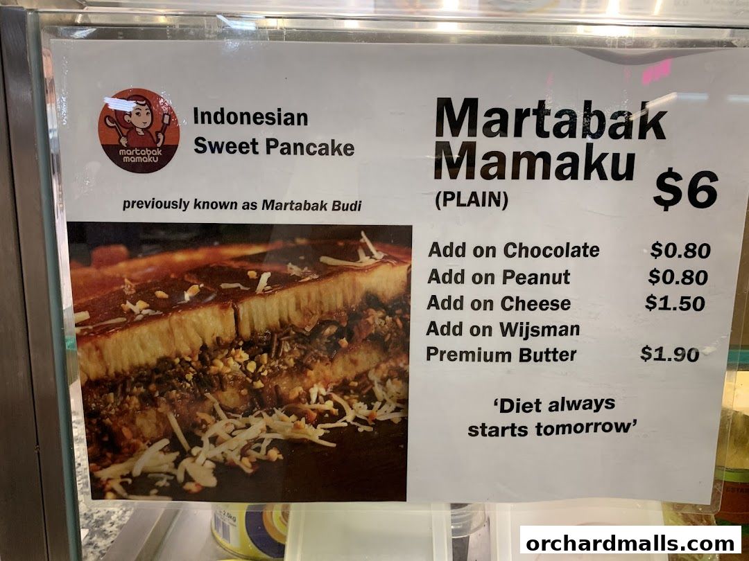 Menu page for indorica, Traditional Indonesian Food 313Somerset