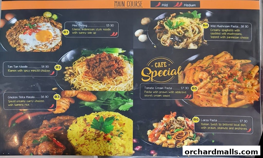 Menu page for indorica, Traditional Indonesian Food 313Somerset