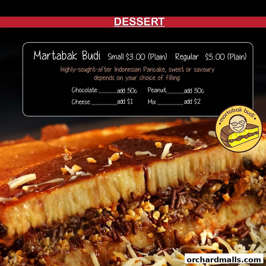 Menu page for indorica, Traditional Indonesian Food 313Somerset