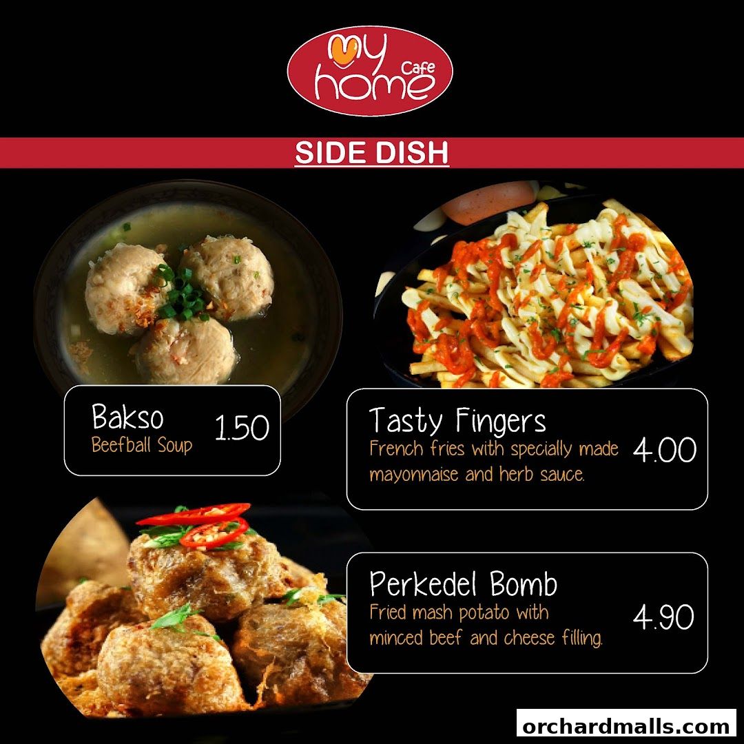 Menu page for indorica, Traditional Indonesian Food 313Somerset