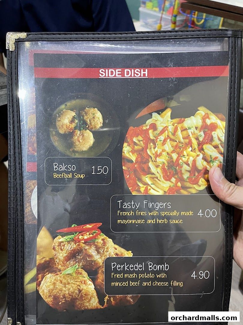 Menu page for indorica, Traditional Indonesian Food 313Somerset