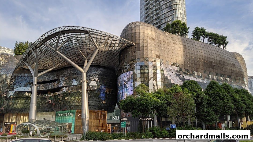 The ION Art Gallery is part of a modern shopping mall with a distinctive glass and metal facade.