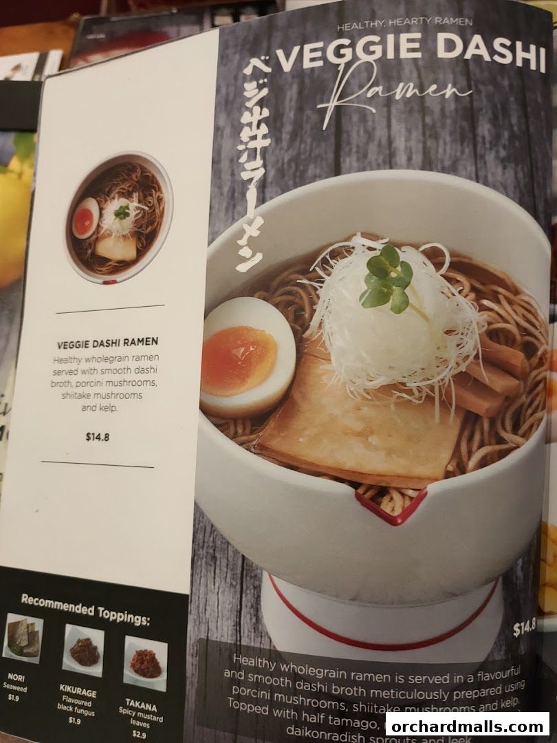 Menu page for IPPUDO MANDARIN GALLERY