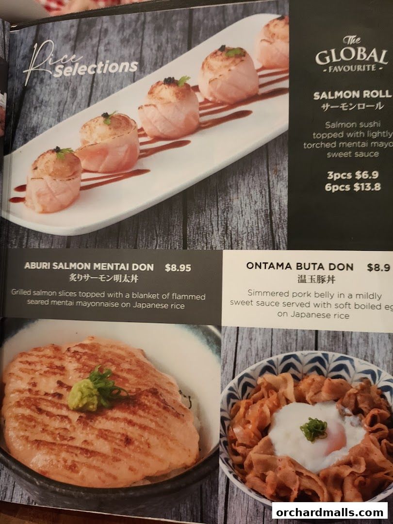 Menu page for IPPUDO MANDARIN GALLERY