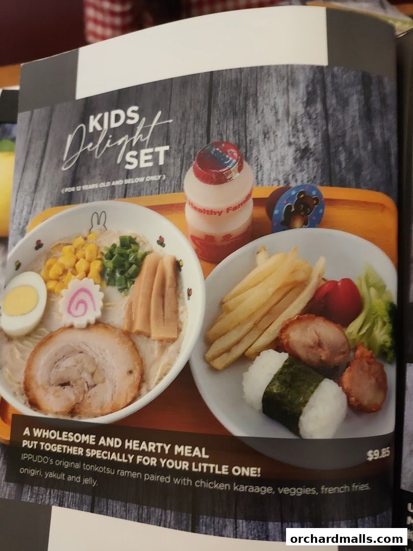 Menu page for IPPUDO MANDARIN GALLERY