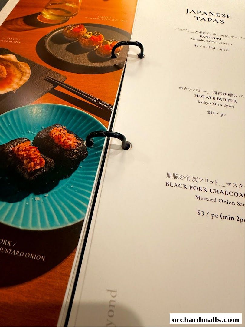 Menu page for IPPUDO MANDARIN GALLERY