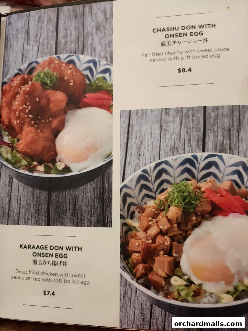 Menu page for IPPUDO MANDARIN GALLERY
