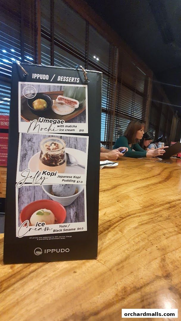 Menu page for IPPUDO MANDARIN GALLERY